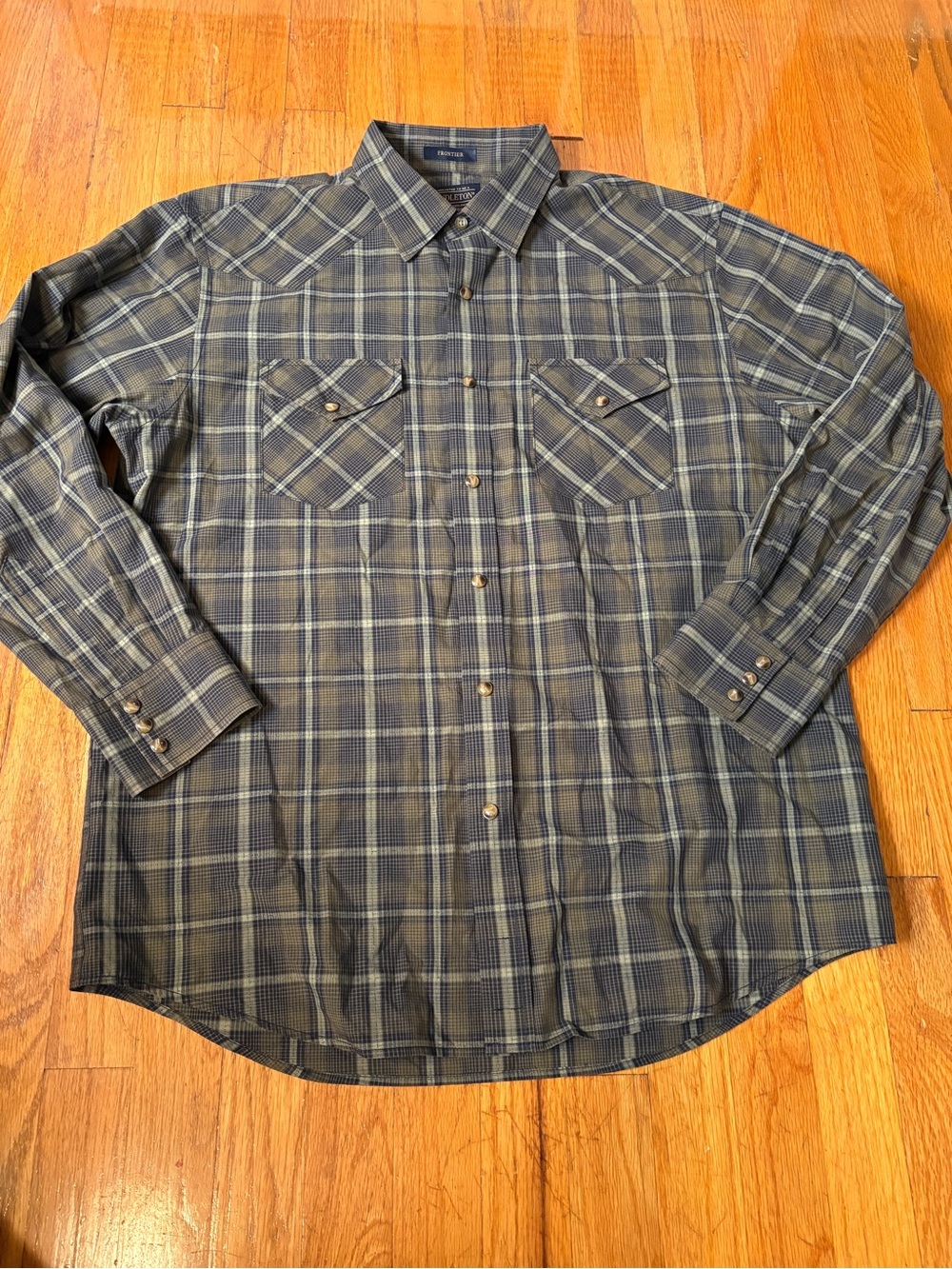 Pendleton Blue and Green Plaid Snap-Down Western Shirt